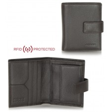 Herren kleine RFID portemonnaie mit druckknopf, aus Kalbsleder Braun Herren kleine RFID portemonnaie mit druckknopf, aus Kalbsleder Braun